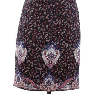 J Crew Navy, Pink, and Red Paisley Dress Skirt
